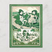 Leuke Kinderen Leprechaun Shamrock Dansen Briefkaart (Voorkant)
