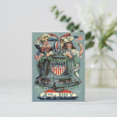 Leuke Kinderen Liberty Bell Krans Lint Briefkaart (Staand voorkant)