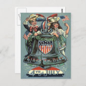 Leuke Kinderen Liberty Bell Krans Lint Briefkaart (Voorkant / Achterkant)