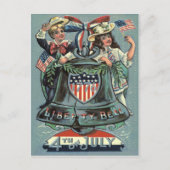 Leuke Kinderen Liberty Bell Krans Lint Briefkaart (Voorkant)