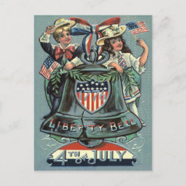 Leuke Kinderen Liberty Bell Krans Lint Briefkaart