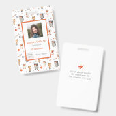 Leuke kinderen met kostuum patronen kinderarts ID Badge (Voor- en achterkant)