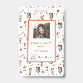 Leuke kinderen met kostuum patronen kinderarts ID Badge