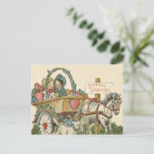 Leuke kinderen paard hond vervoer briefkaart (Staand voorkant)