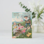 Leuke Kinderen Pasen Chick Gekleurd Ei Feestdagenkaart (Staand voorkant)