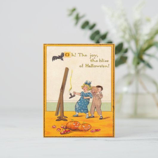 Leuke Kinderen Prank Jack O Lantern Briefkaart (Staand voorkant)