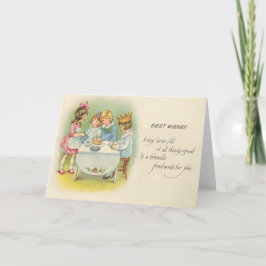 Leuke Kinderen Verjaardag Party Cake Kaart