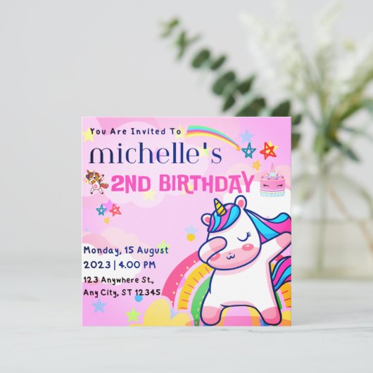 LEUKE KINDEREN VERJAARDAG UITNODIGING (Staand voorkant)