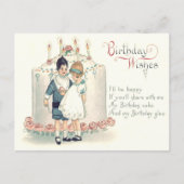 Leuke Kinderen Verjaardagstaart Roos Briefkaart (Voorkant)