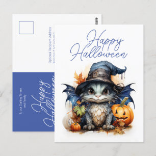 Leuke Kinderen Waterverf Baby Dragon Halloween Briefkaart