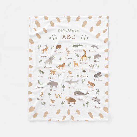 Leuke Kinderen Wild Animals Fleece Deken (Voorkant)