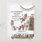 Leuke Kinderfeestje Viering Persoonlijke Verjaarda Kaart (Voorkant)