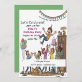 Leuke Kinderfeestje Viering Persoonlijke Verjaarda Kaart (Voorkant / Achterkant)