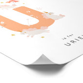 Leuke kinderkamer gepersonaliseerd alfabet letter  poster (Hoek)