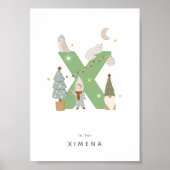 Leuke kinderkamer gepersonaliseerd alfabet letter  poster (Voorkant)