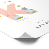 Leuke kinderkamer gepersonaliseerd alfabet letter  poster (Hoek)
