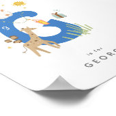 Leuke kinderkamer gepersonaliseerd alfabet letter  poster (Hoek)