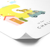 Leuke kinderkamer gepersonaliseerd alfabet letter  poster (Hoek)