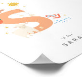 Leuke kinderkamer gepersonaliseerd alfabet letter  poster (Hoek)