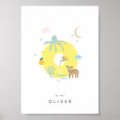 Leuke kinderkamer gepersonaliseerd alfabet letter  poster (Voorkant)