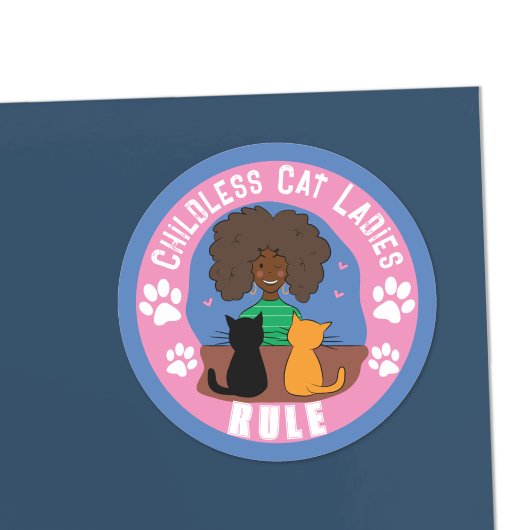 Leuke kinderloze Cat Lady Rule Sticker