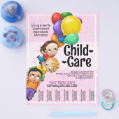 Leuke kinderopvang dagopvang 8x11 ballonnen scheur flyer (Enkel)