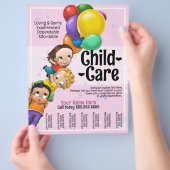 Leuke kinderopvang dagopvang 8x11 ballonnen scheur flyer (Hand)