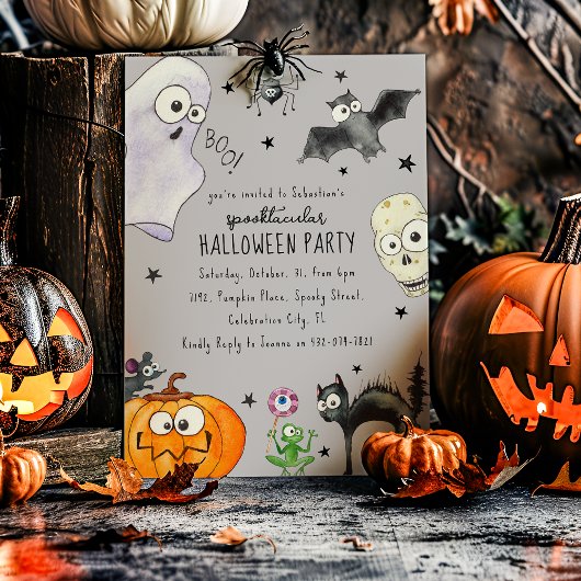 Leuke kinderpret op Halloween Kaart