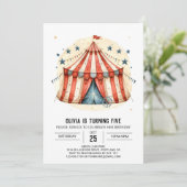Leuke kindertent Circus Verjaardag Kaart (Staand voorkant)