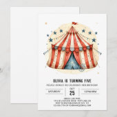 Leuke kindertent Circus Verjaardag Kaart (Voorkant / Achterkant)