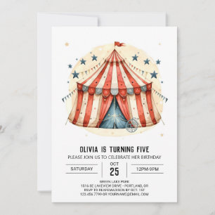 Leuke kindertent Circus Verjaardag Kaart
