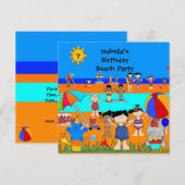 Leuke kinderverjaardag Strandfeestje Kaart (Voorkant / Achterkant)