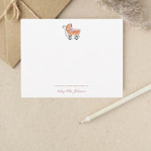 Leuke  kinderwagen Baby meisje Flat Dank u Bedankkaart