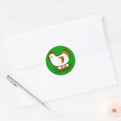 Leuke kip en eieren ronde sticker (Envelop)