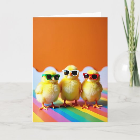 Leuke Kippen Fun Sunshine Kaart (Voorkant)