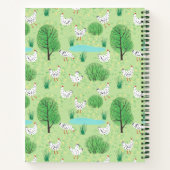 Leuke Kippen in een Groene Weiland met Bomen Naam Notitieboek (Achterkant)