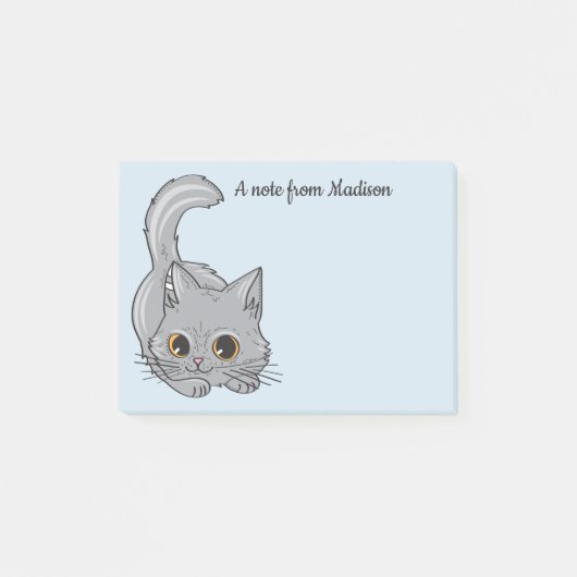 Leuke Kitten aangepaste naam & kleur notities Post-it® Notes (Voorkant)