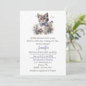 Leuke Kitten Boys Baby shower Invitation Kaart (Staand voorkant)