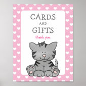 Leuke kitten en harten Kaarten en geschenken Baby Poster (Voorkant)