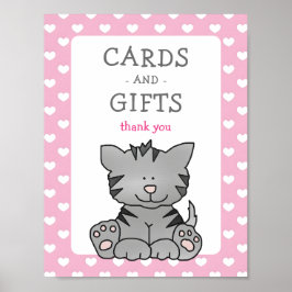 Leuke kitten en harten Kaarten en geschenken Baby  Poster