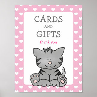 Leuke kitten en harten Kaarten en geschenken Baby Poster
