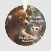 Leuke kitten en puppy dierenarts kerst ornament (voorkant)