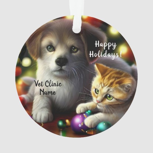 Leuke kitten en puppy kerst ornament (achterkant)