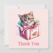 Leuke kitten in een doos Verjaardagscadeau Bedankkaart (Voorkant)