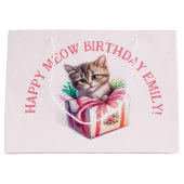 Leuke kitten in een doos Verjaardagscadeau Groot Cadeauzakje (Voorkant)