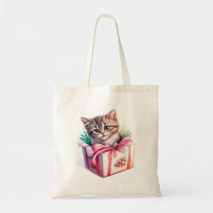 Leuke kitten in een doos Verjaardagscadeau Tote Bag