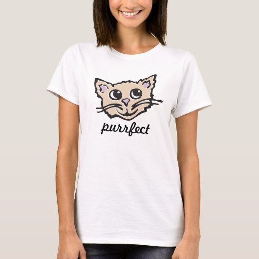 Leuke kitten / kat gezicht purrfect grafisch t-shi t-shirt (Voorkant)