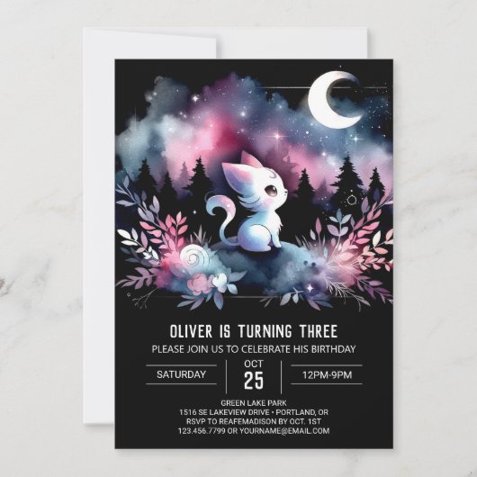 Leuke kitten kat verjaardag kaart (Voorkant)