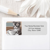 Leuke kitten koffie etiket (Insitu)