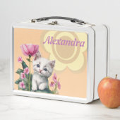 Leuke kitten metalen lunchbox (In situ)